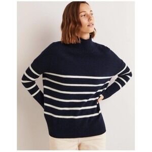 Boden Jessica Merino Wool Navy Stripes Woman Size 6 Nautical Fall